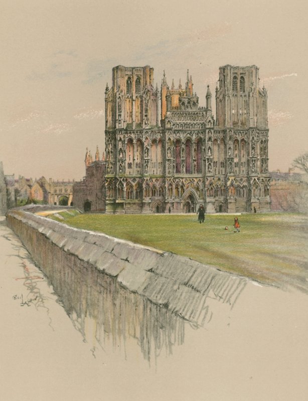 Wells Cathedral by Cecil Charles Windsor Aldin