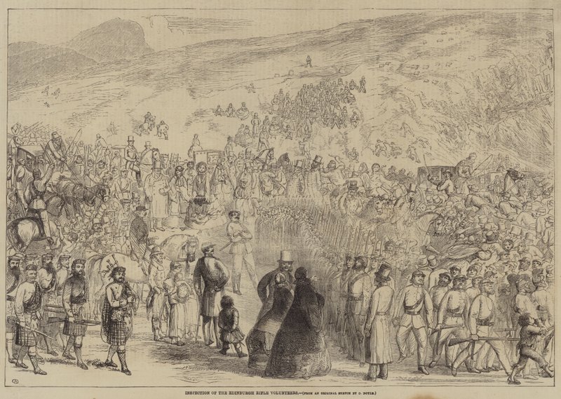 Inspection of the Edinburgh Rifle Volunteers by Charles Altamont Doyle