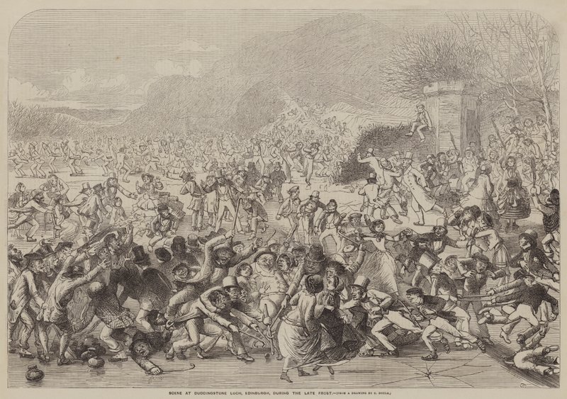 Scene at Duddingstone Loch, Edinburgh, During the Late Frost by Charles Altamont Doyle