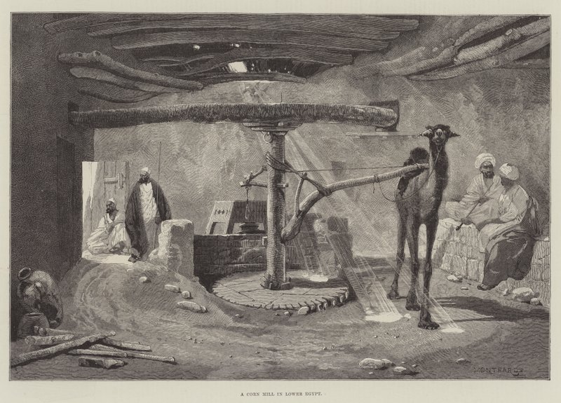 A Corn Mill in Lower Egypt by Charles Auguste Loye