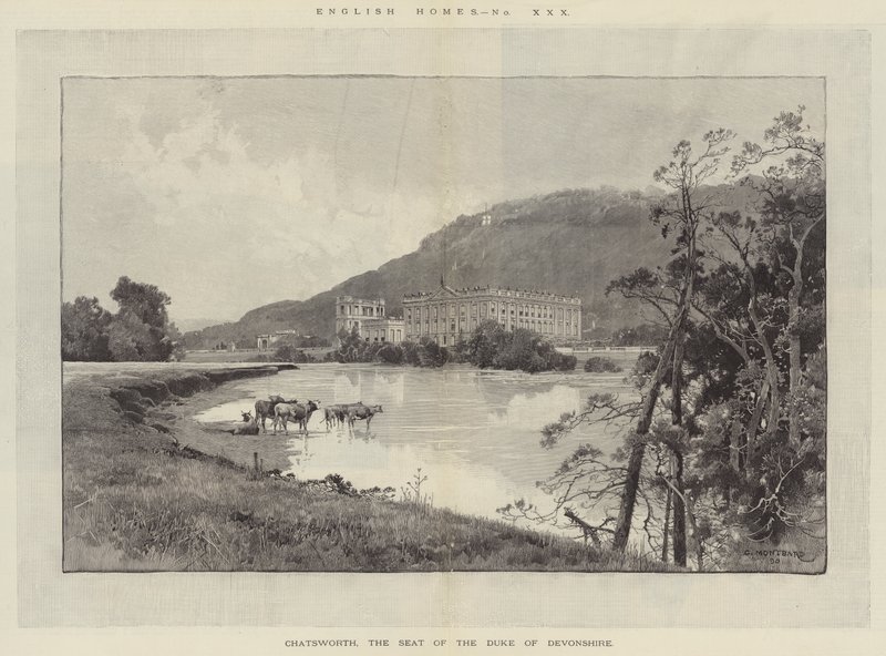 Chatsworth, the Seat of the Duke of Devonshire by Charles Auguste Loye