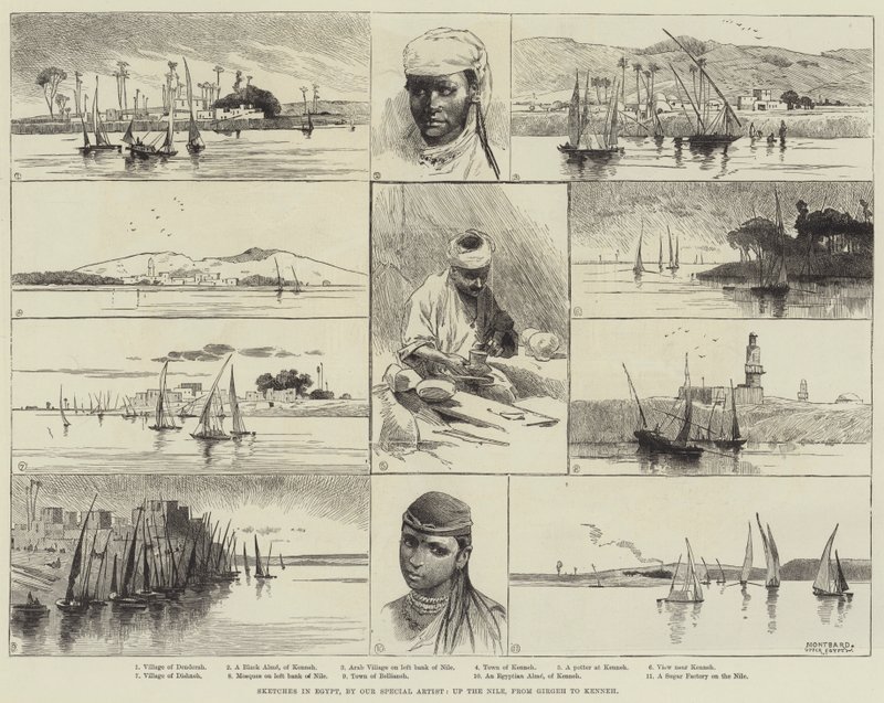 Sketches in Egypt, up the Nile, from Girgeh to Kenneh by Charles Auguste Loye