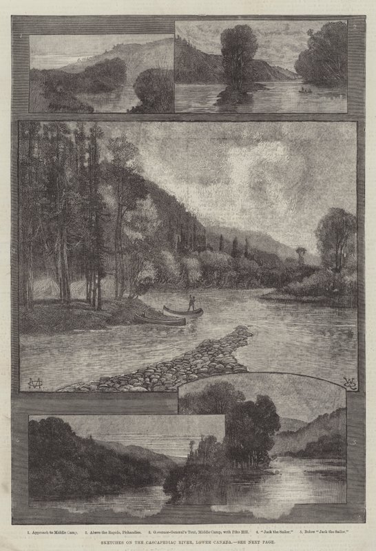 Sketches on the Cascapediac River, Lower Canada by Charles Auguste Loye