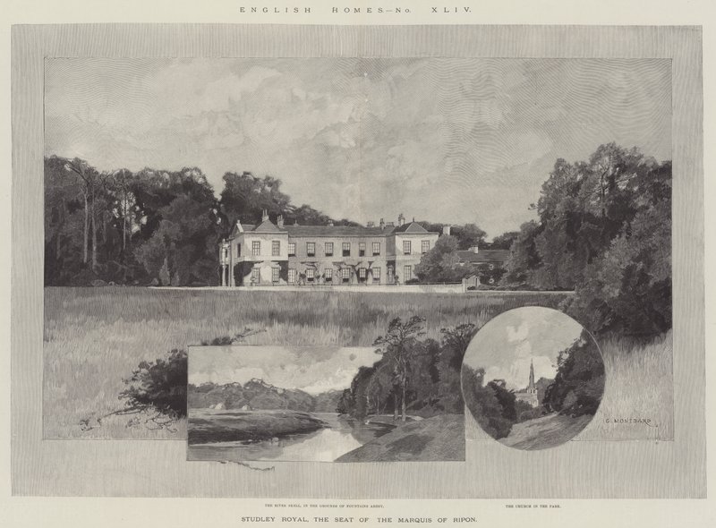 Studley Royal, the Seat of the Marquis of Ripon by Charles Auguste Loye