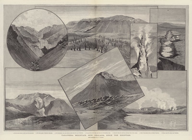 Tarawera Mountain, New Zealand, Since the Eruption by Charles Auguste Loye
