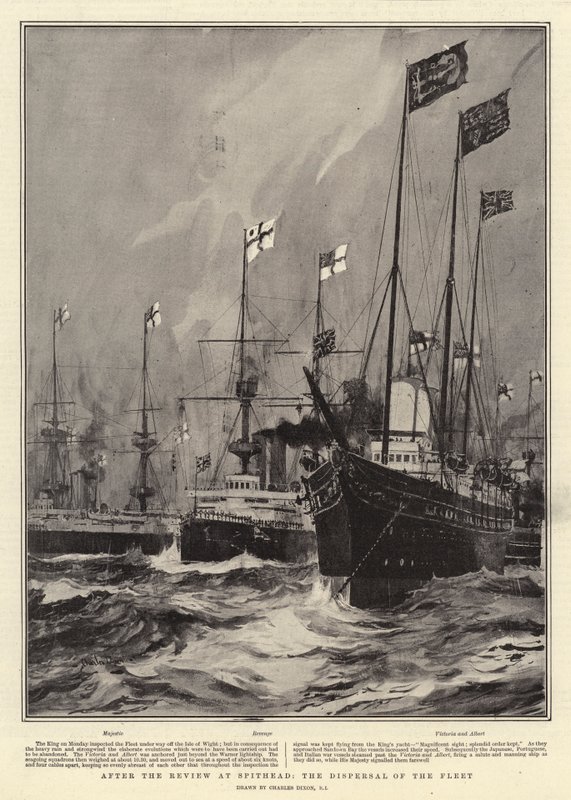 After the Review at Spithead, the Dispersal of the Fleet by Charles Edward Dixon
