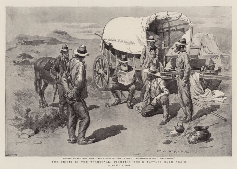 The Crisis in the Transvaal, Fighting Their Battles Over Again by Charles Edwin Fripp
