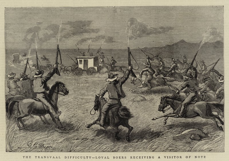 The Transvaal Difficulty, Loyal Boers Receiving a Visitor of Note by Charles Edwin Fripp