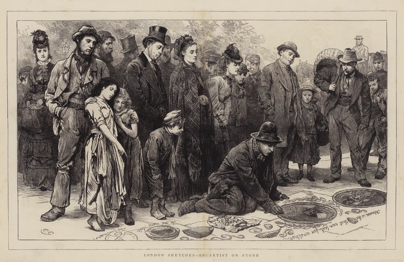 London Sketches, an Artist on Stone by Charles Green