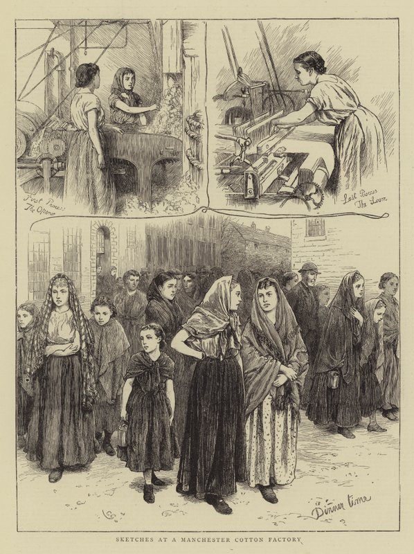 Sketches at a Manchester Cotton Factory by Charles Green