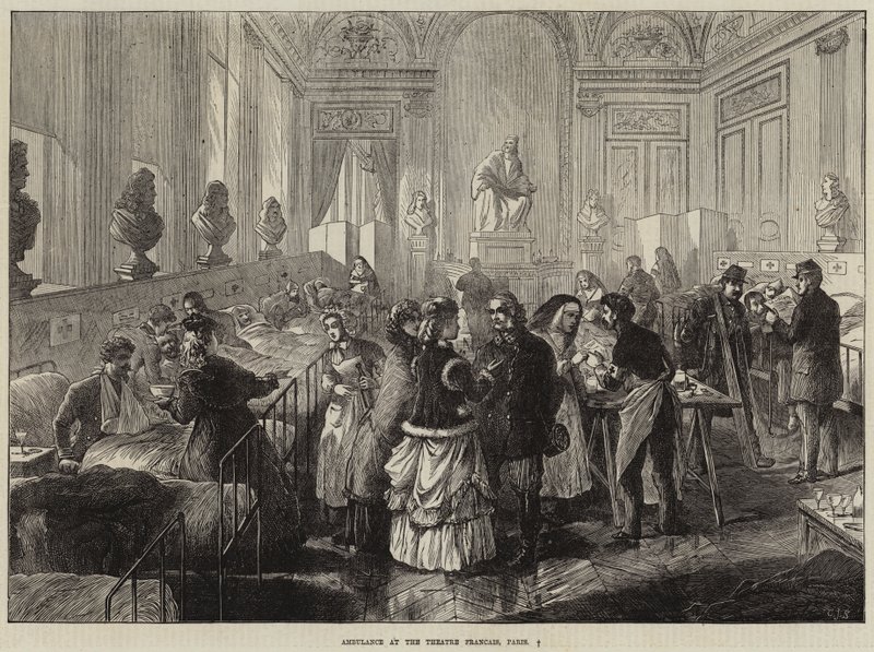 Ambulance at the Theatre Francais, Paris by Charles J. Staniland