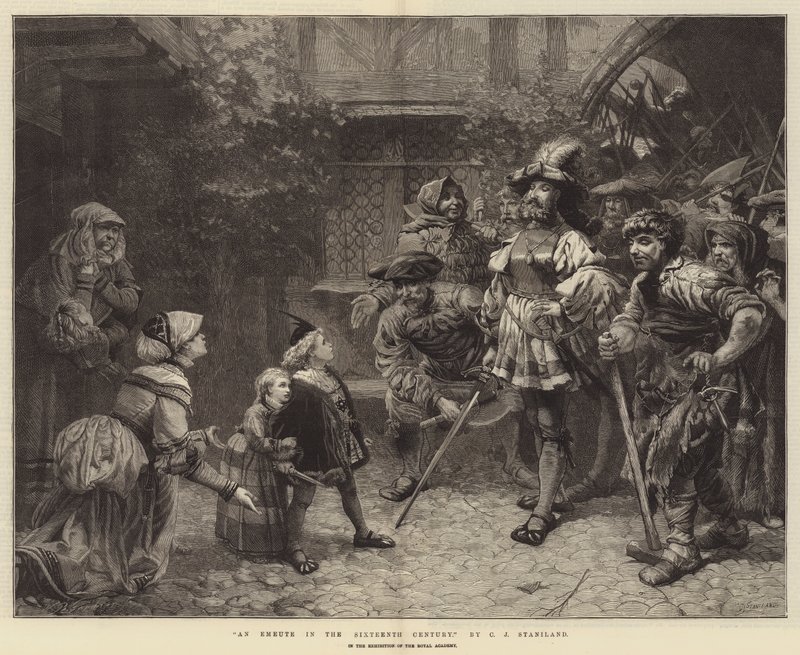 An Emeute in the Sixteenth Century, in the Exhibition of the Royal Academy by Charles J. Staniland