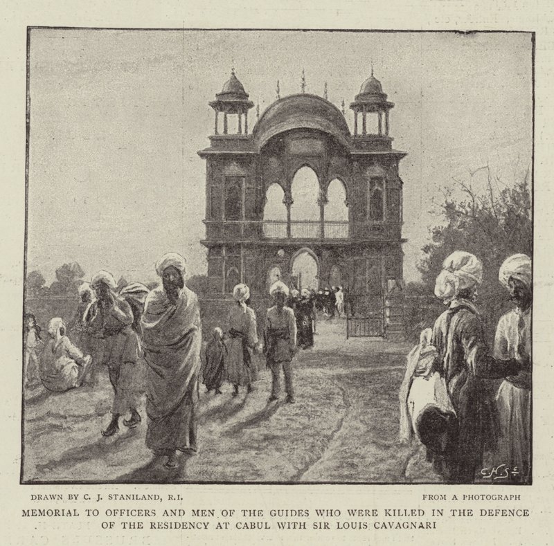 Memorial to Officers and Men of the Guides who were killed in the Defence of the Residency at Cabul with Sir Louis Cavagnari by Charles J. Staniland