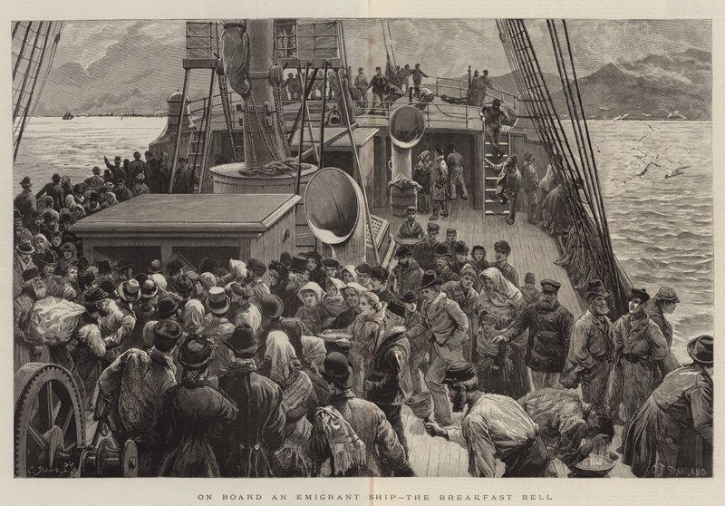 On Board an Emigrant Ship, the Breakfast Bell by Charles J. Staniland