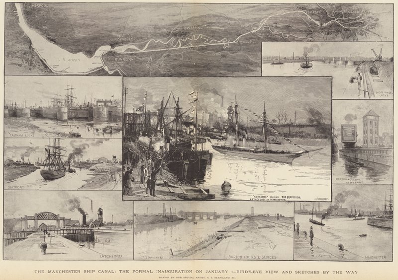 The Manchester Ship Canal, the formal inauguration on 1 January by Charles J. Staniland