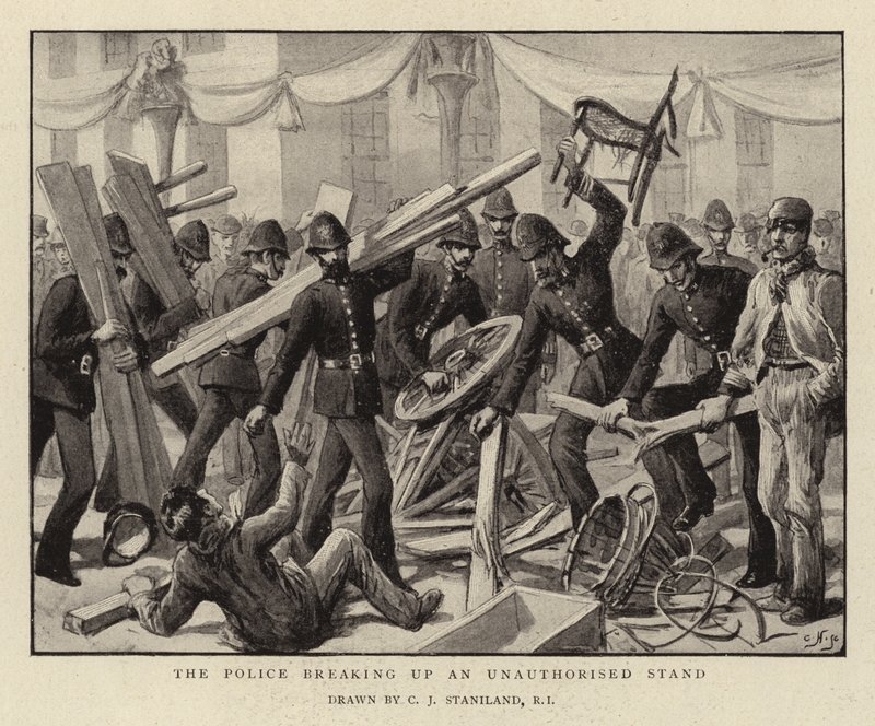 The Police Breaking Up an Unauthorised Stand by Charles J. Staniland