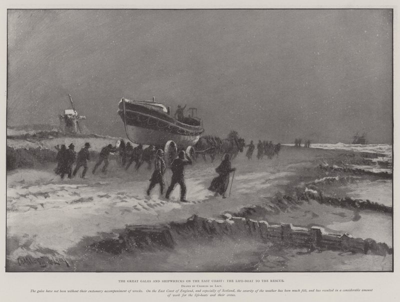 The Great Gales and Shipwrecks on the East Coast, the Life-Boat to the Rescue by Charles John de Lacy