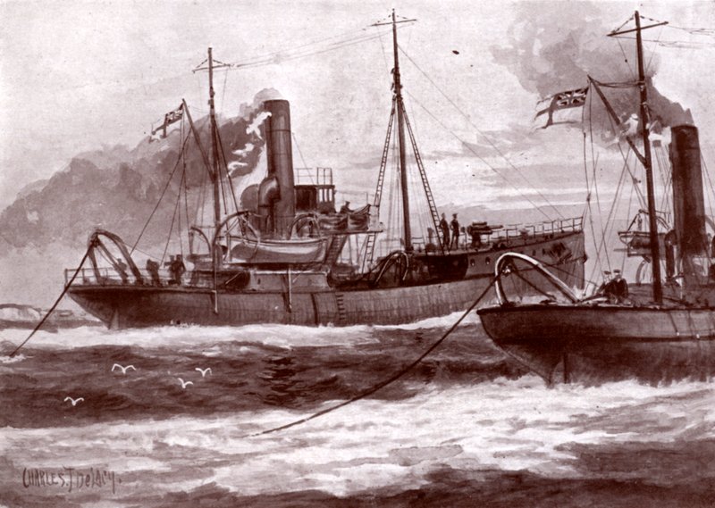 Minesweepers at work by Charles John de after Lacy