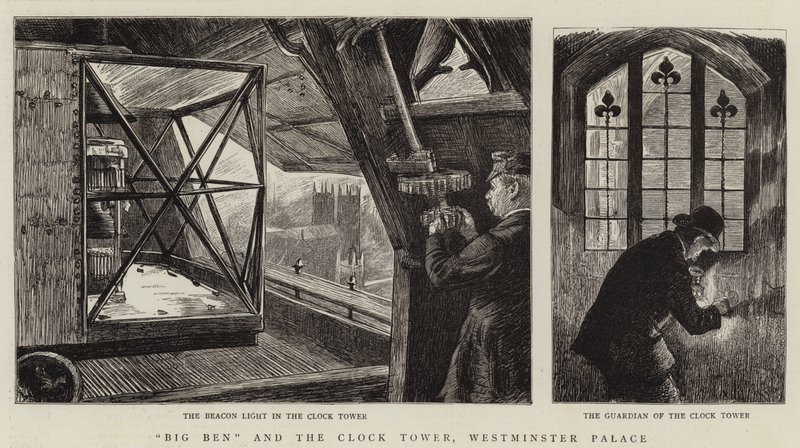 Big Ben and the Clock Tower, Westminster Palace by Charles Paul Renouard