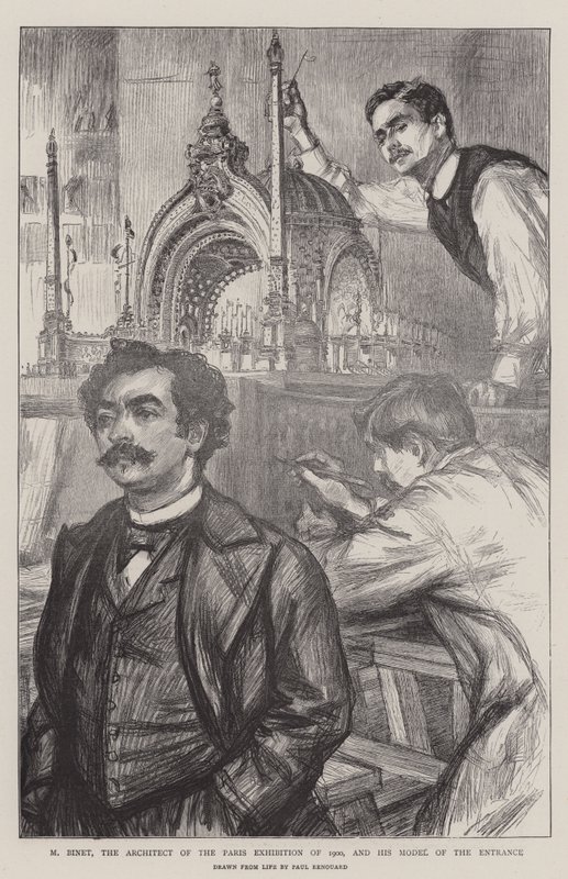 M Binet, the Architect of the Paris Exhibition of 1900, and his Model of the Entrance by Charles Paul Renouard