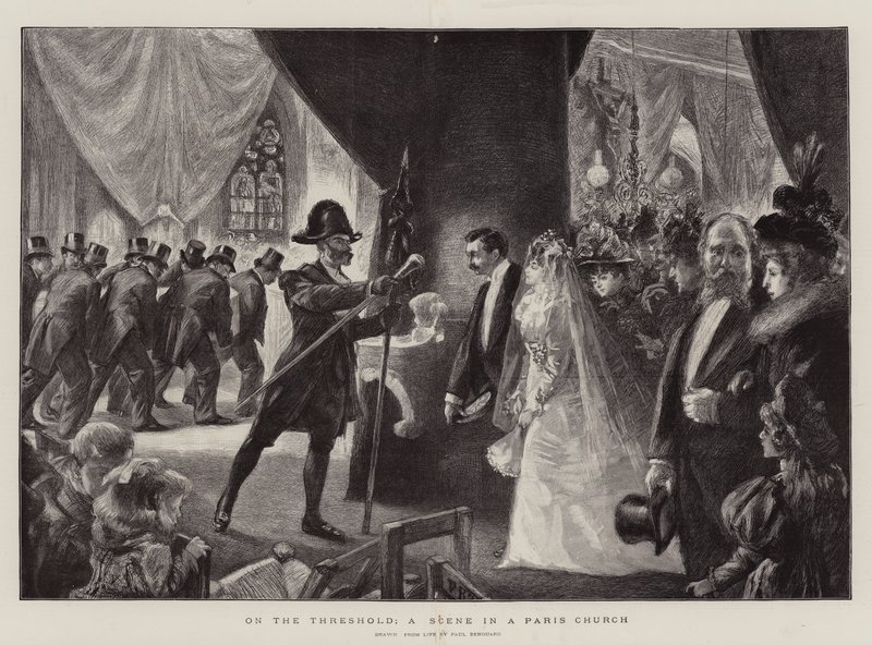 On the Threshold, a Scene in a Paris Church by Charles Paul Renouard