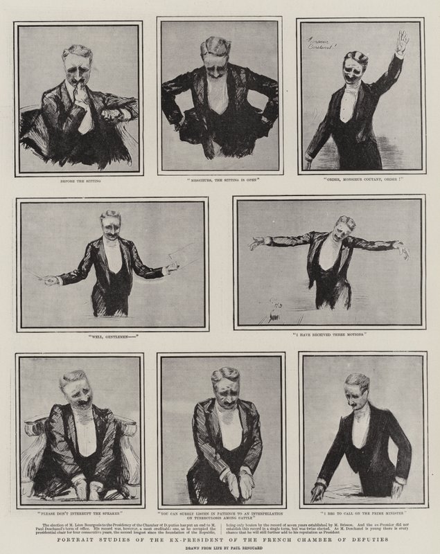 Portrait Studies of the Ex-President of the French Chamber of Deputies by Charles Paul Renouard