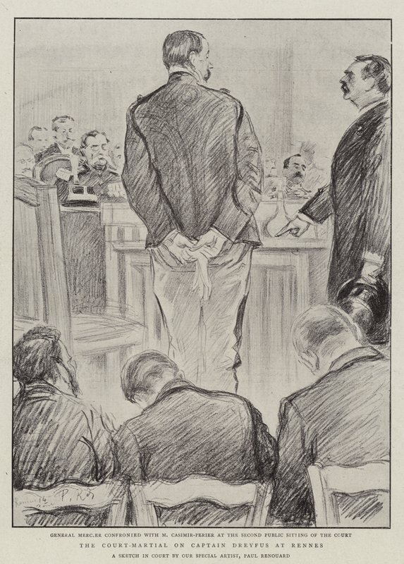 The Court-Martial on Captain Dreyfus at Rennes by Charles Paul Renouard