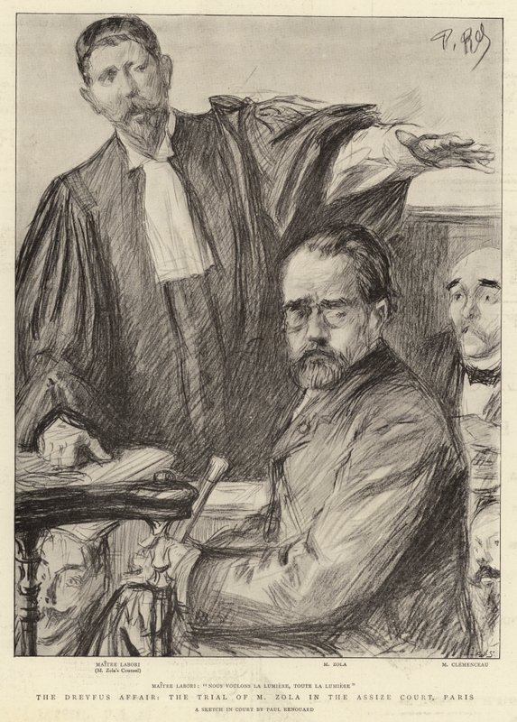 The Dreyfus Affair, the Trial of M Zola in the Assize Court, Paris by Charles Paul Renouard