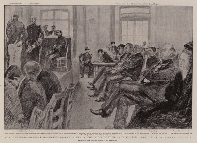 The Dreyfus Trial at Rennes, General View of the Court at the Close of General de Boisdeffre