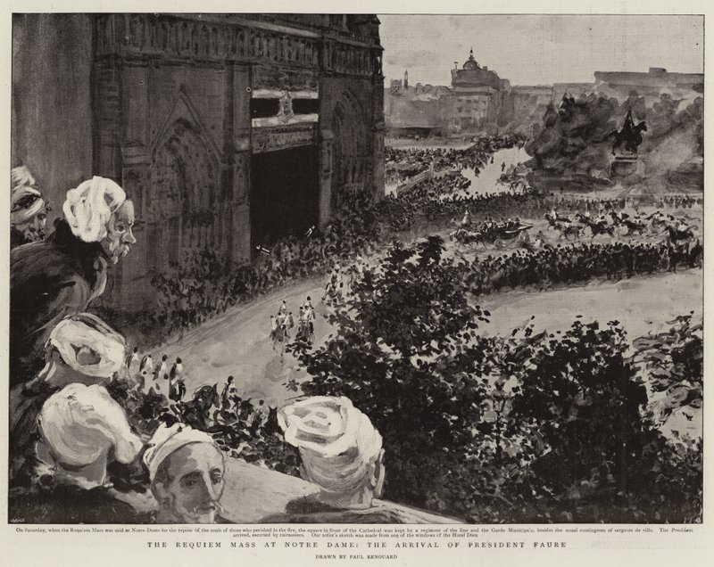 The Requiem Mass at Notre Dame, the Arrival of President Faure by Charles Paul Renouard