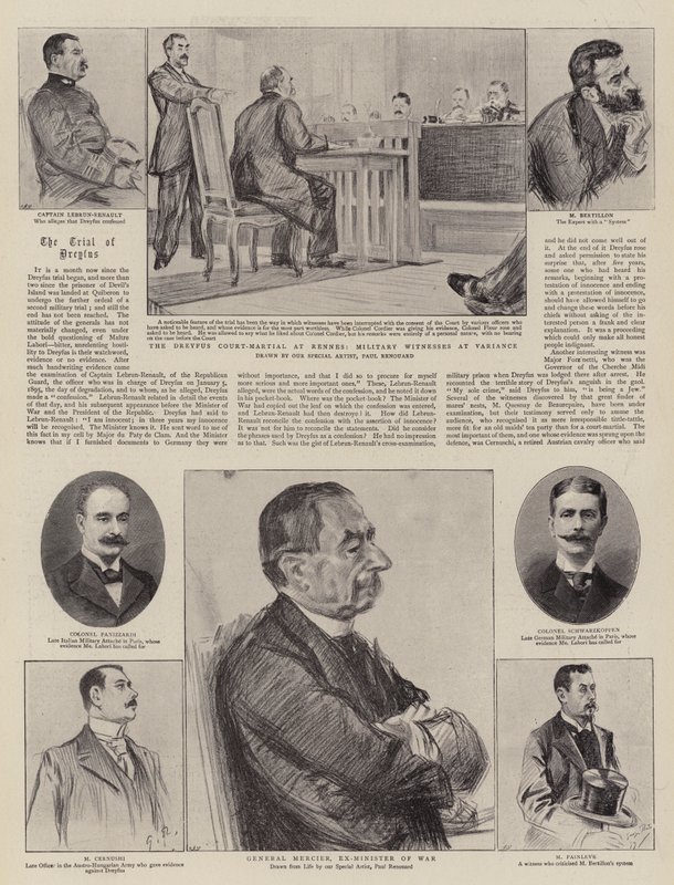 The Trial of Captain Dreyfus at Rennes by Charles Paul Renouard