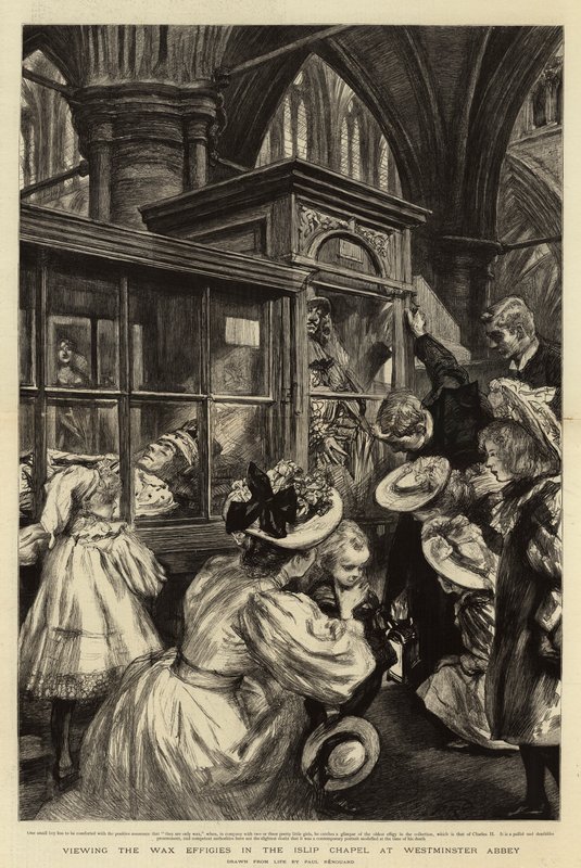 Viewing the Wax Effigies in the Islip Chapel at Westminster Abbey by Charles Paul Renouard