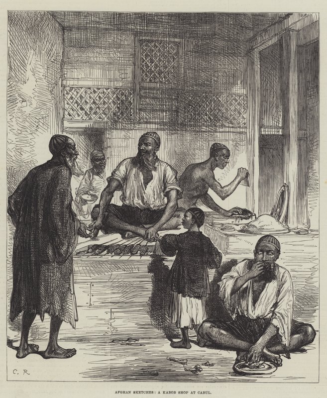 Afghan Sketches, a Kabob Shop at Cabul by Sir John Charles Robinson