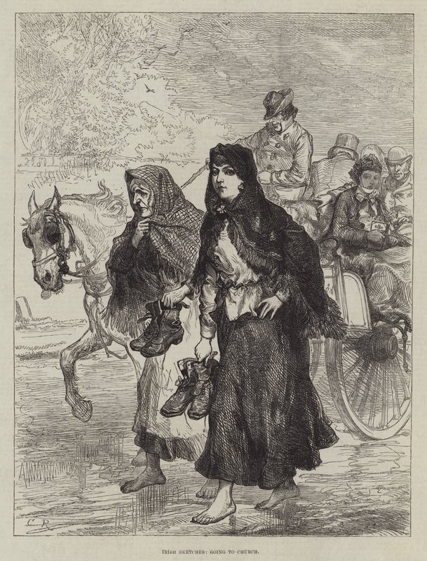 Irish Sketches, going to Church by Sir John Charles Robinson