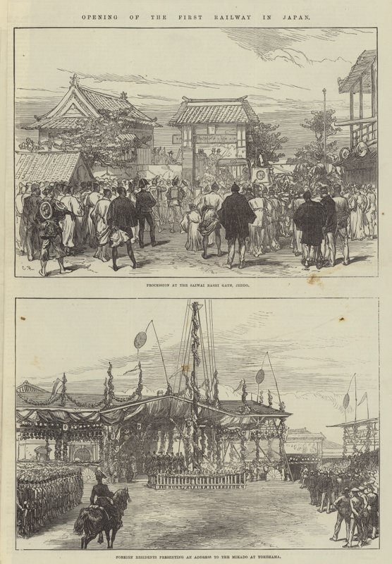 Opening of the First Railway in Japan by Sir John Charles Robinson