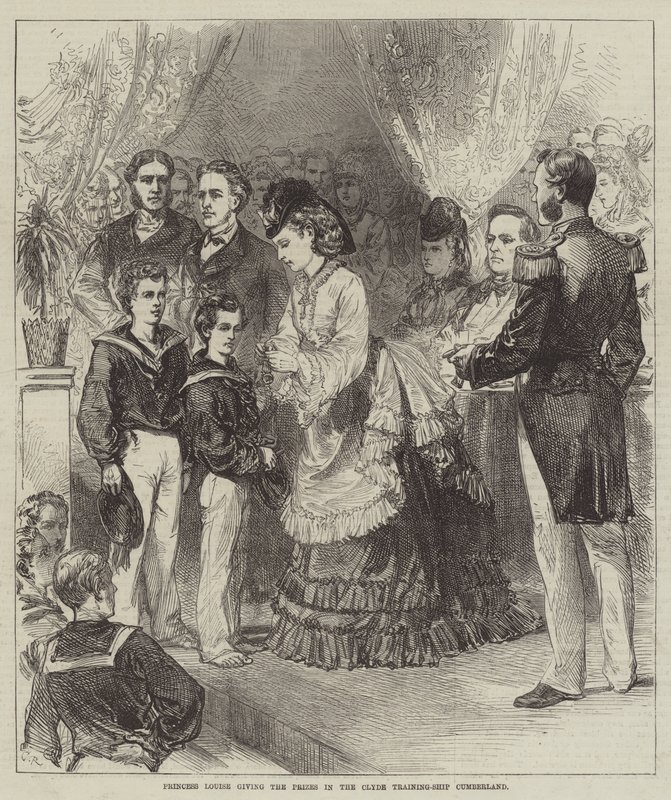 Princess Louise giving the Prizes in the Clyde Training-Ship Cumberland by Sir John Charles Robinson