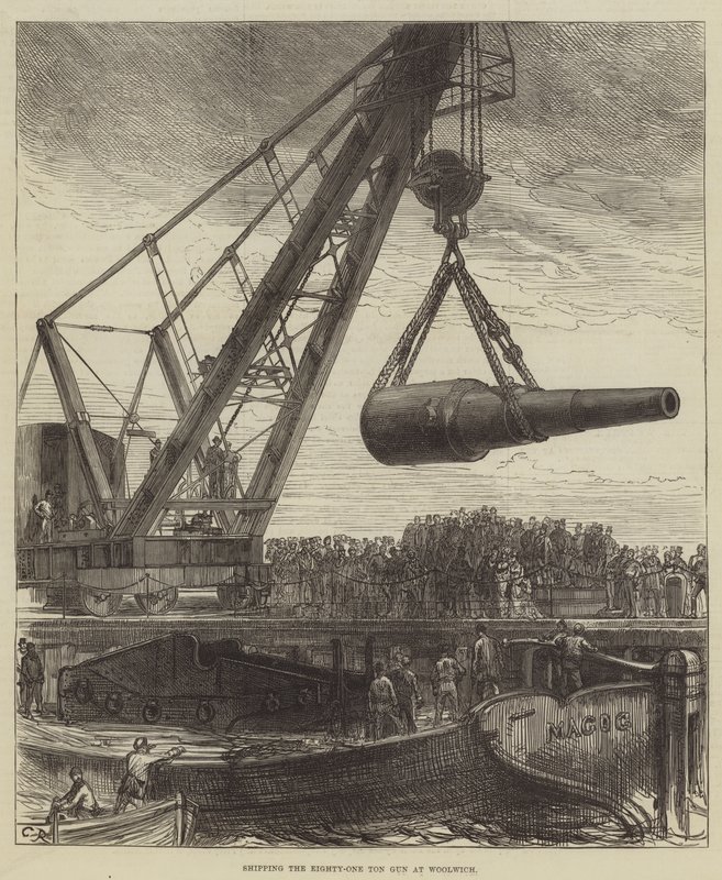 Shipping the Eighty-One Ton Gun at Woolwich by Sir John Charles Robinson