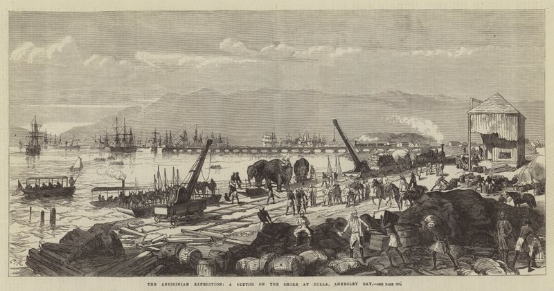 The Abyssinian Expedition, a Sketch on the Shore at Zulla, Annesley Bay by Sir John Charles Robinson
