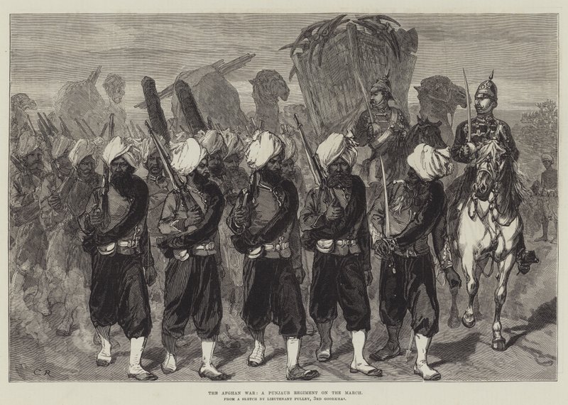The Afghan War, a Punjaub Regiment on the March by Sir John Charles Robinson