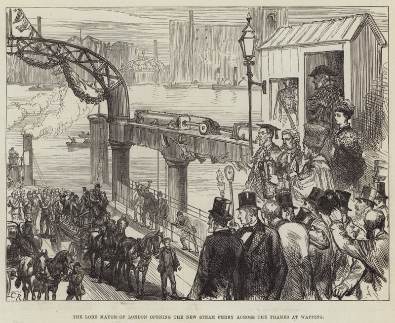 The Lord Mayor of London Opening the New Steam Ferry across the Thames at Wapping by Sir John Charles Robinson