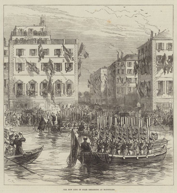 The New King of Spain embarking at Marseilles by Sir John Charles Robinson