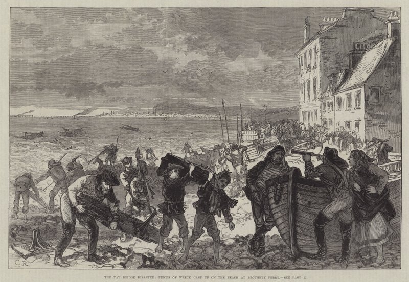 The Tay Bridge Disaster, Pieces of Wreck cast up on the Beach at Broughty Ferry by Sir John Charles Robinson