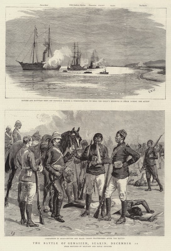 The Battle of Gemaizeh, Suakin, 20 December by Charles William Wyllie