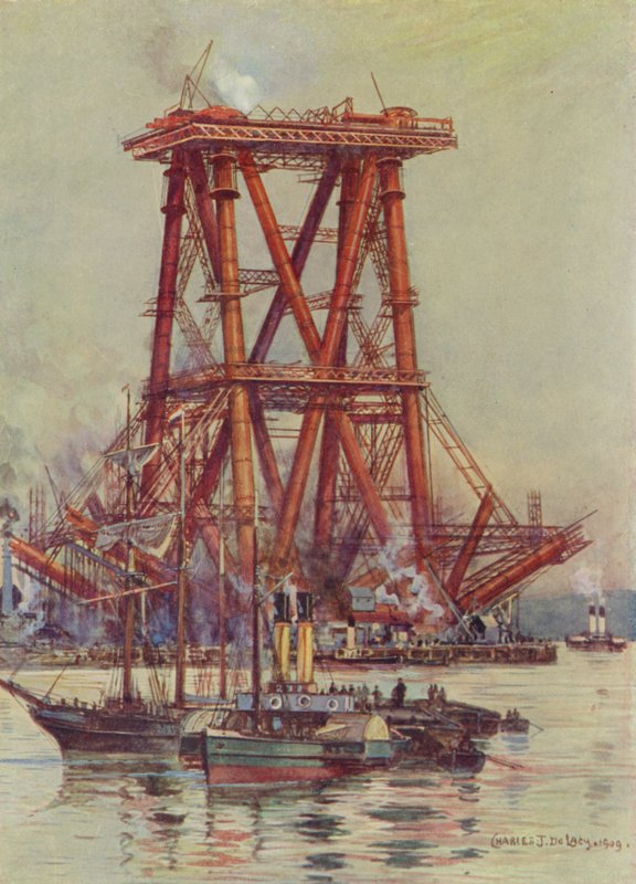 Building the Forth Bridge by Charles John de Lacy