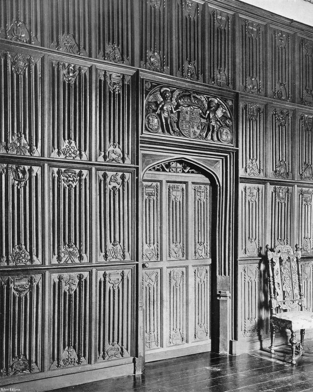 Panelling in the Long Gallery by Charles Latham