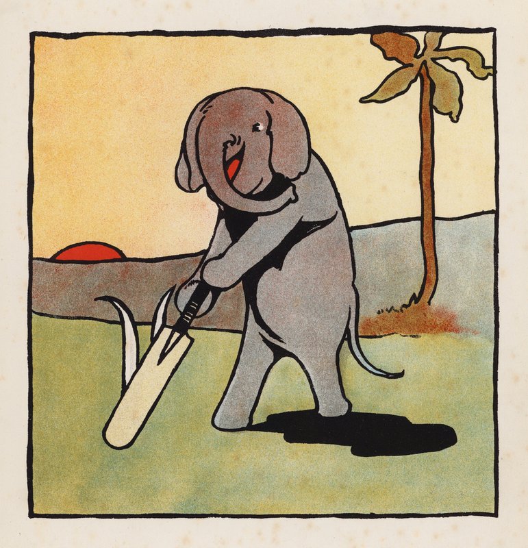 Nonsense: Elephant Playing Cricket by Charles Robinson