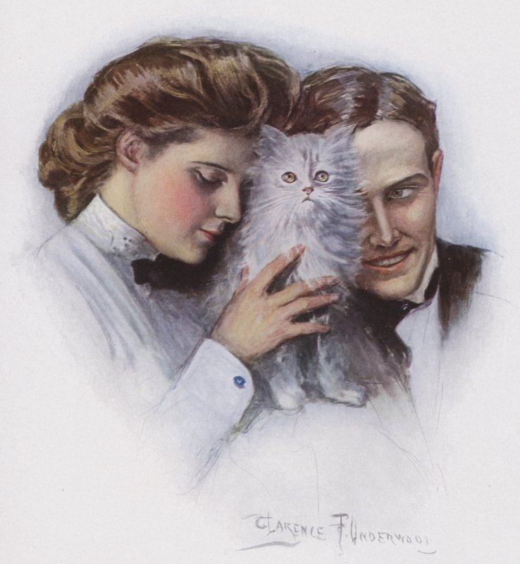 Couple with a Cat by Clarence F. Underwood