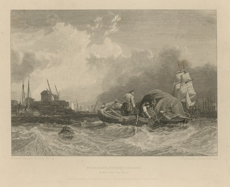 Peter boats fishermen dredging off Millwall by Clarkson Frederick Stanfield