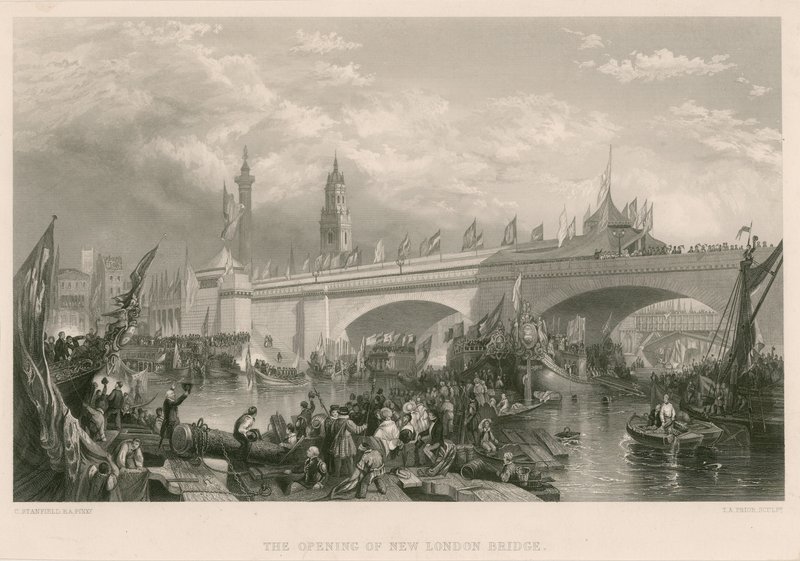 The opening of New London Bridge by Clarkson Frederick Stanfield