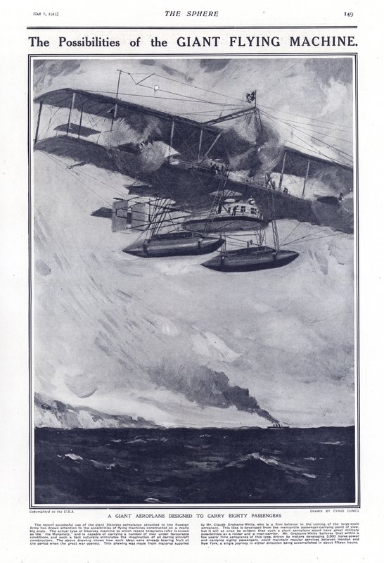 A giant aeroplane designed to carry eighty passengers by Cyrus Cuneo